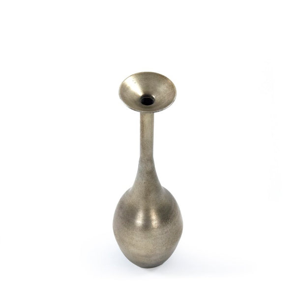 Zentique Noelle Slim Iron Bottle Accent, 14" Tall Minimalist Decorative Vase for Modern Industrial Styling EAG132461S