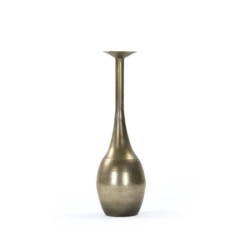 Zentique Noelle Slim Iron Bottle Accent, 14" Tall Minimalist Decorative Vase for Modern Industrial Styling EAG132461S