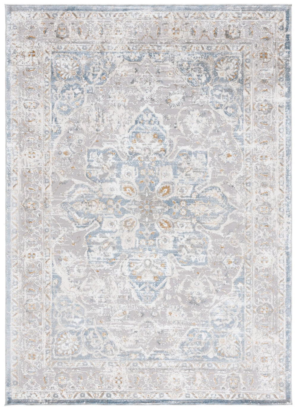 Safavieh Easton Modern Area Rug - Elegant Grey And Blue Design, Soft Power Loomed For Comfort And Durability Grey ,Blue 60% Polypropylene,40% Polyester Ean101f-8
