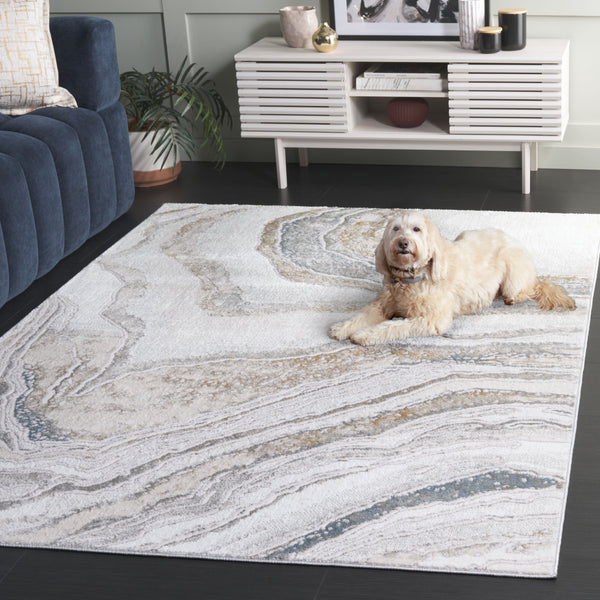 Safavieh Easton Exquisite Area Rug – Modern Elegance With Plush Comfort And Durable Design For Any Space Ivory ,Beige Blue 60% Polypropylene,40% Polyester Ean105a-8