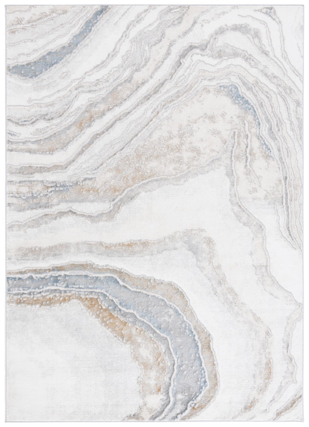 Safavieh Easton Exquisite Area Rug – Modern Elegance With Plush Comfort And Durable Design For Any Space Ivory ,Beige Blue 60% Polypropylene,40% Polyester Ean105a-8