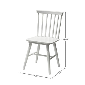 Lh Imports Easton Dining Chair - Rustic Acacia Wood Design, 18" Seat Height, Sturdy & Stylish Home Accent White Acacia,Rubber Wood Eas025-w