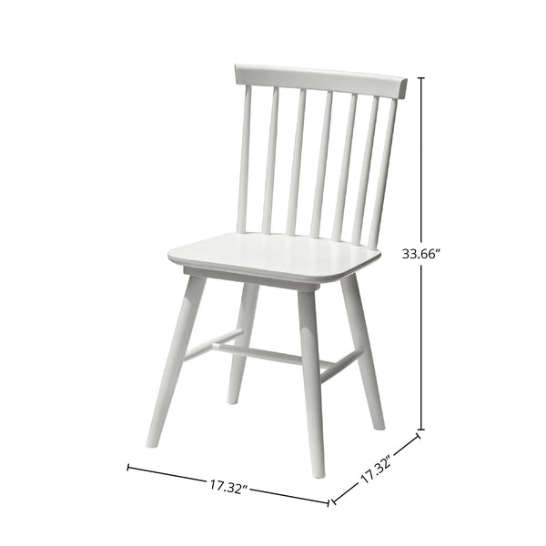 Lh Imports Easton Dining Chair - Rustic Acacia Wood Design, 18" Seat Height, Sturdy & Stylish Home Accent White Acacia,Rubber Wood Eas025-w