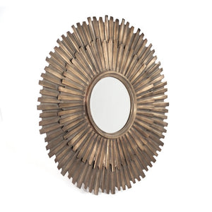 Zentique Daria Round Beveled Wall Mirror 39.5" x 39.5" — Iron Frame, Lightweight Sturdy Design for Entryways EAT11528