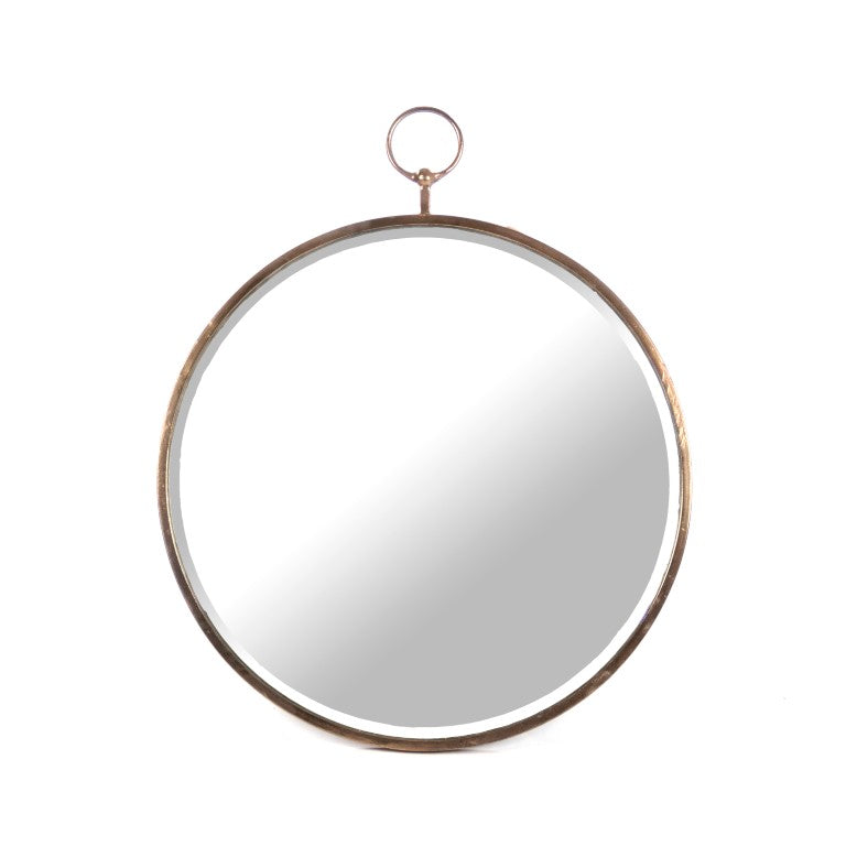 Zentique Pasha Round Accent Mirror 30" — Iron Decorative Frame on MDF Backing, Ready-to-Hang Elegance EAT11632
