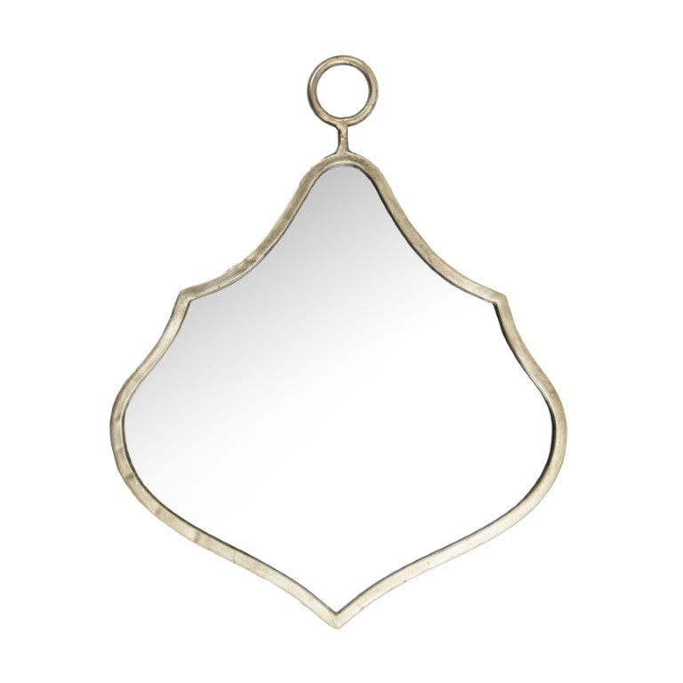 Zentique Abeille Slim Iron Wall Mirror 14.5x18in — Matte Metallic Frame, Clear Glass, Ready-to-Hang Accent Decor EAT132777