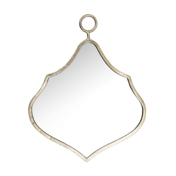 Zentique Abeille Slim Iron Wall Mirror 14.5x18in — Matte Metallic Frame, Clear Glass, Ready-to-Hang Accent Decor EAT132777