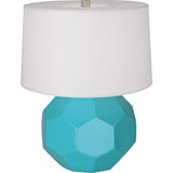 Robert Abbey Egg Blue Franklin Table Lamp Egg Blue Glazed Ceramic Oyster Linen Shade