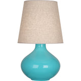 Robert Abbey Egg Blue June Table Lamp Egg Blue Glazed Ceramic Buff Linen Shade