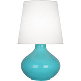 Robert Abbey Egg Blue June Table Lamp Egg Blue Glazed Ceramic Oyster Linen Shade