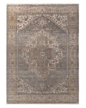 Jaipur Living En Blanc Venn Ebc05 Powerloomed Machinemade 55% Viscose 45% Polyester Traditional Medallion Indoor Rug Gray, Gold 55% Viscose 45% Polyester Rug151500