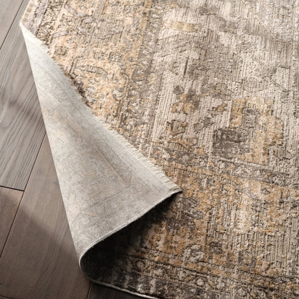 Jaipur Living En Blanc Venn Ebc05 Powerloomed Machinemade 55% Viscose 45% Polyester Traditional Medallion Indoor Rug Gray, Gold 55% Viscose 45% Polyester Rug151500