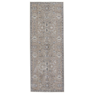 Jaipur Living Vibe by Jaipur Living Fionn Vintage Brocade Polyester Viscose Neutral Area Rug 3'X8' RUG151502