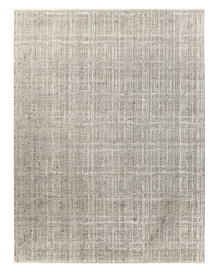 Jaipur Living En Blanc Sovis Ebc10 Powerloomed Machinemade 50% Polyester 50% Viscose Abstract Abstract Indoor Rug Gray, Ivory 50% Polyester 50% Viscose Rug153353