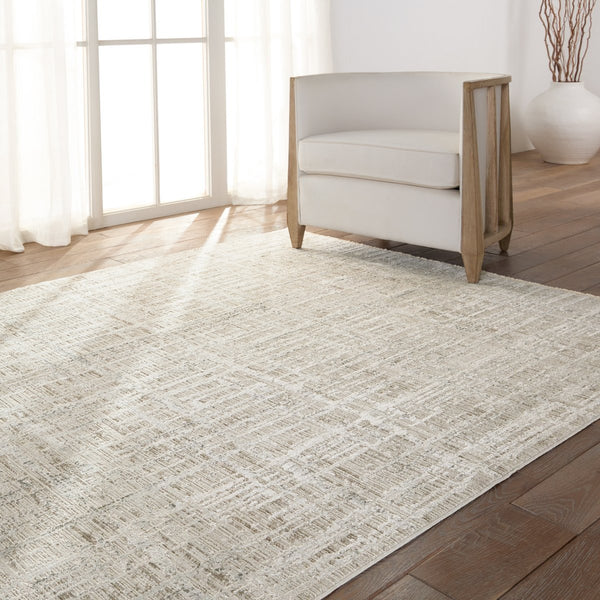 Jaipur Living En Blanc Sovis Ebc10 Powerloomed Machinemade 50% Polyester 50% Viscose Abstract Abstract Indoor Rug Gray, Ivory 50% Polyester 50% Viscose Rug153353