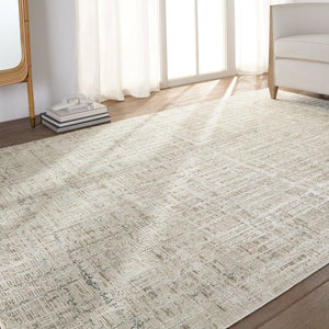 Jaipur Living En Blanc Sovis Ebc10 Powerloomed Machinemade 50% Polyester 50% Viscose Abstract Abstract Indoor Rug Gray, Ivory 50% Polyester 50% Viscose Rug153353