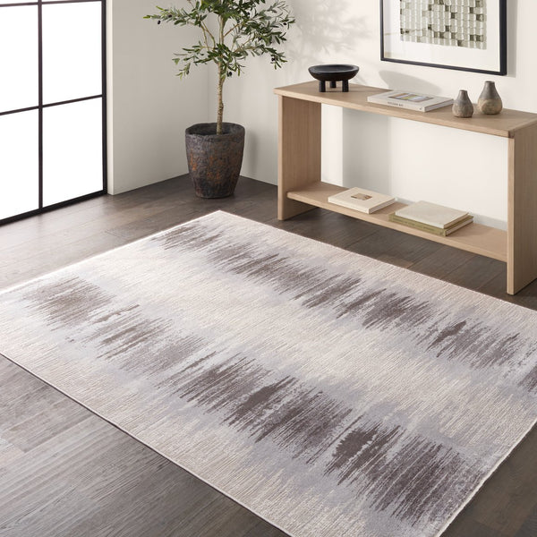 Jaipur Living En Blanc Cassius Ebc13 Powerloomed Machinemade 70% Viscose 30% Polyester Abstract Stripes Indoor Rug Tan, Taupe 70% Viscose 30% Polyester Rug160688