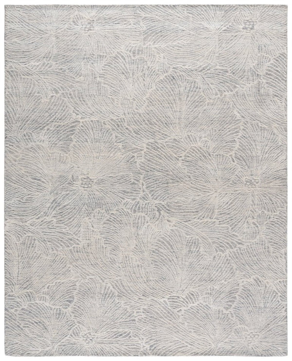 Safavieh Ebony Hand Tufted Wool Floral Area Rug Ornate Ivory Pile for Living or Bedroom Gray 10'-0" x 14'-0" EBN101F-10