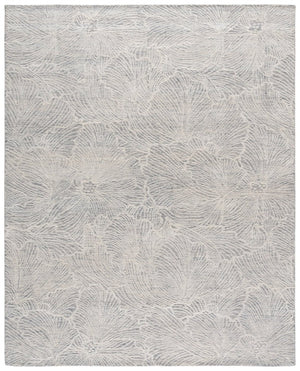 Safavieh Ebony Hand Tufted Wool Floral Area Rug Ornate Ivory Pile for Living or Bedroom Gray 9'-0" x 12'-0" EBN101F-9
