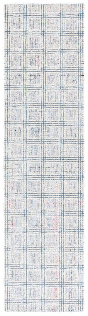Safavieh Ebony Hand‑Tufted 9X12 Wool Rug In Blue & Ivory Geometric Pattern — Soft Durable Low‑Profile 3/8" EBN119A-9