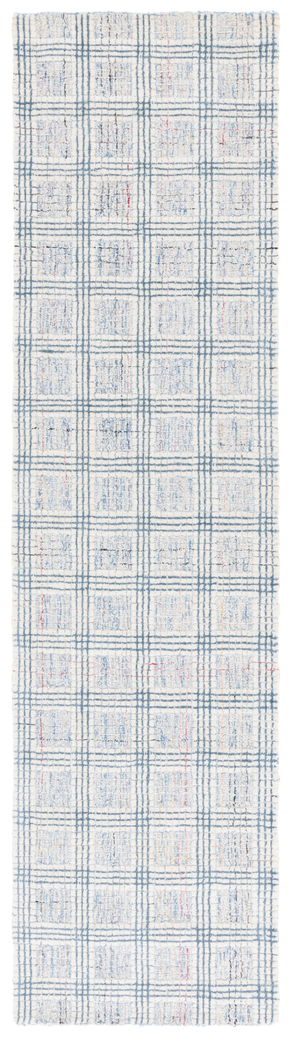 Safavieh Ebony Hand‑Tufted 9X12 Wool Rug In Blue & Ivory Geometric Pattern — Soft Durable Low‑Profile 3/8" EBN119A-9