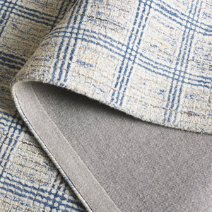 Safavieh Ebony Hand‑Tufted 9X12 Wool Rug In Blue & Ivory Geometric Pattern — Soft Durable Low‑Profile 3/8" EBN119A-9
