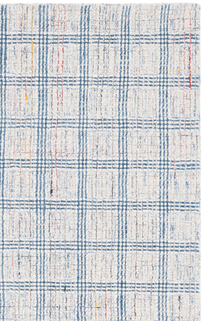 Safavieh Ebony Hand‑Tufted 9X12 Wool Rug In Blue & Ivory Geometric Pattern — Soft Durable Low‑Profile 3/8" EBN119A-9