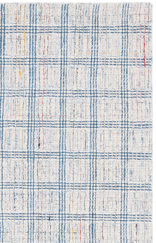 Safavieh Ebony Hand‑Tufted 9X12 Wool Rug In Blue & Ivory Geometric Pattern — Soft Durable Low‑Profile 3/8" EBN119A-9
