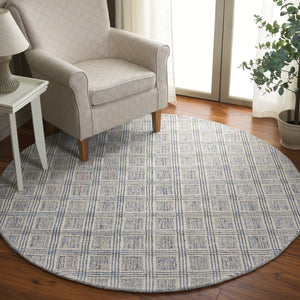 Safavieh Ebony Hand‑Tufted 9X12 Wool Rug In Blue & Ivory Geometric Pattern — Soft Durable Low‑Profile 3/8" EBN119A-9