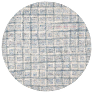 Safavieh Ebony Hand‑Tufted 9X12 Wool Rug In Blue & Ivory Geometric Pattern — Soft Durable Low‑Profile 3/8" EBN119A-9