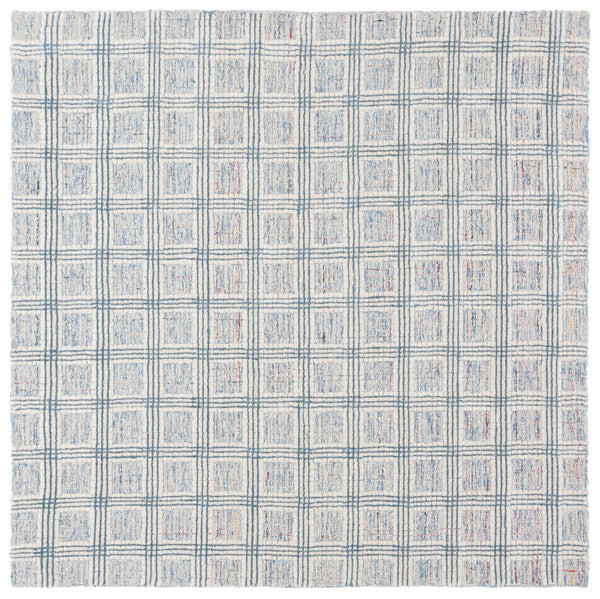 Safavieh Ebony Hand‑Tufted 9X12 Wool Rug In Blue & Ivory Geometric Pattern — Soft Durable Low‑Profile 3/8" EBN119A-9
