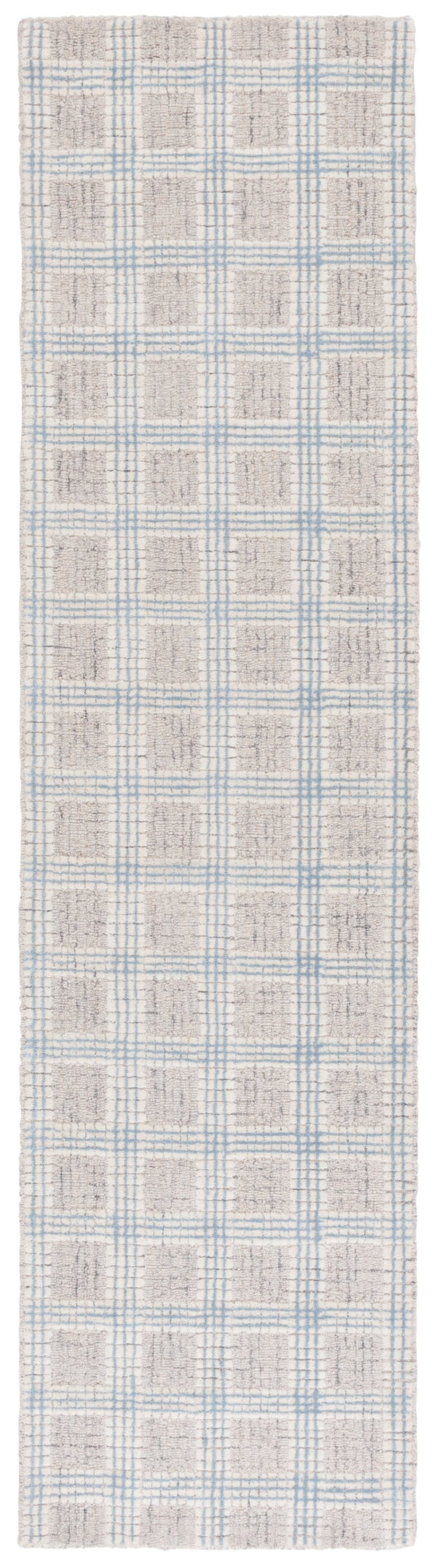 Safavieh Ebony Hand-Tufted Wool Rug In Silver Ivory Plaid — Low 3/8" Profile, Durable Craftsmanship Elegance 10'-0" x 14'-0" EBN119G-10