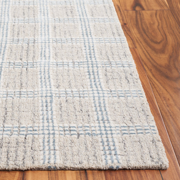 Safavieh Ebony Hand-Tufted Wool Rug In Silver And Ivory Geometric Design — Plush, Ethically Crafted In India 9'-0" x 12'-0" EBN119G-9