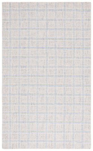 Safavieh Ebony Hand-Tufted Wool Rug In Silver Ivory Plaid — Low 3/8" Profile, Durable Craftsmanship Elegance 10'-0" x 14'-0" EBN119G-10
