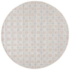 Safavieh Ebony Hand-Tufted Wool Area Rug In Silver & Ivory — Contemporary Geometric Texture, Low Pile Comfort 9'-0" x 9'-0" EBN119G-9SQ