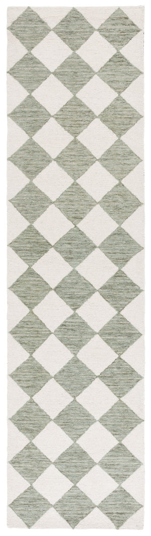 Safavieh Ebony Hand-tufted Wool Pile Rug - Timeless Elegance With Classic Diamond Pattern For Any Space Sage ,Ivory Wool Pile Ebn120w-28