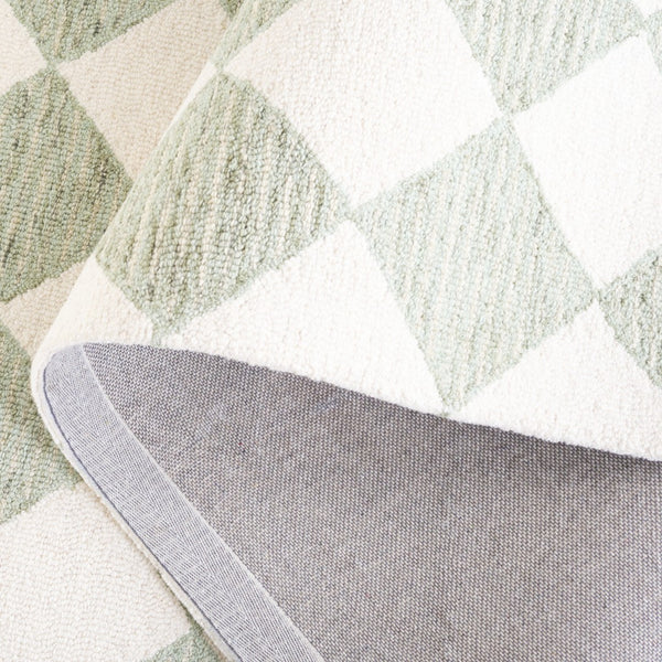 Safavieh Ebony Hand-tufted Wool Pile Rug - Timeless Elegance With Classic Diamond Pattern For Any Space Sage ,Ivory Wool Pile Ebn120w-28