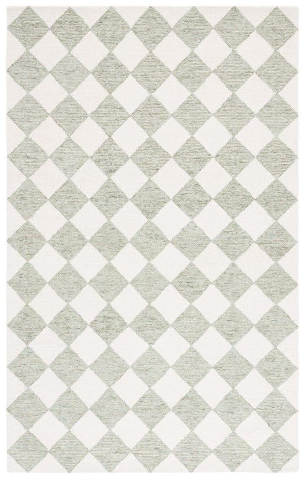 Safavieh Ebony Hand-tufted Wool Pile Rug - Timeless Elegance With Classic Diamond Pattern For Any Space Sage ,Ivory Wool Pile Ebn120w-28