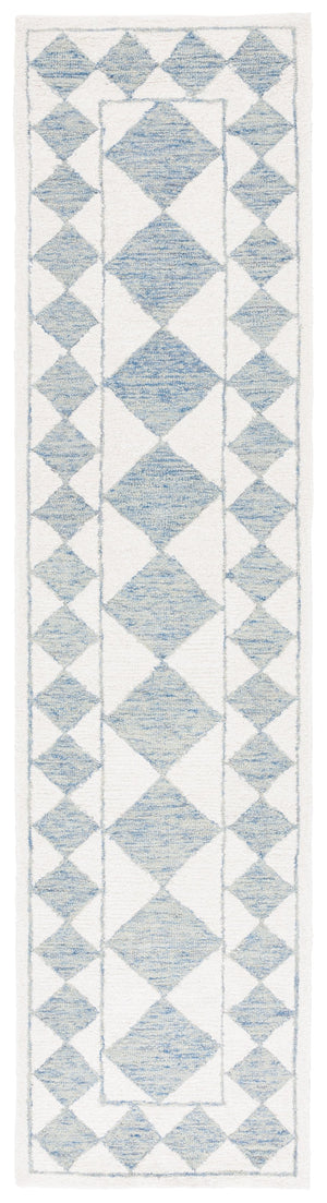 Safavieh Ebony Hand-tufted Area Rug – Luxurious Geometric Design In Soft Blue And Ivory For Modern Spaces Blue ,Ivory Wool,Polyester Ebn122m-9