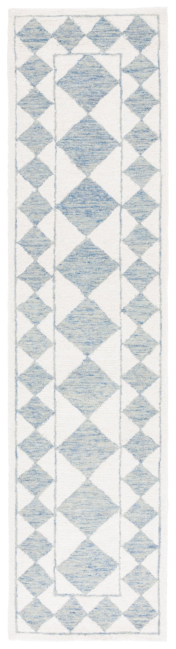 Safavieh Ebony Hand-tufted Area Rug – Luxurious Geometric Design In Soft Blue And Ivory For Modern Spaces Blue ,Ivory Wool,Polyester Ebn122m-9