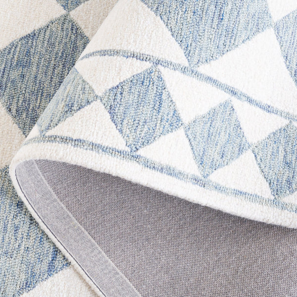 Safavieh Ebony Hand-tufted Area Rug – Luxurious Geometric Design In Soft Blue And Ivory For Modern Spaces Blue ,Ivory Wool,Polyester Ebn122m-9