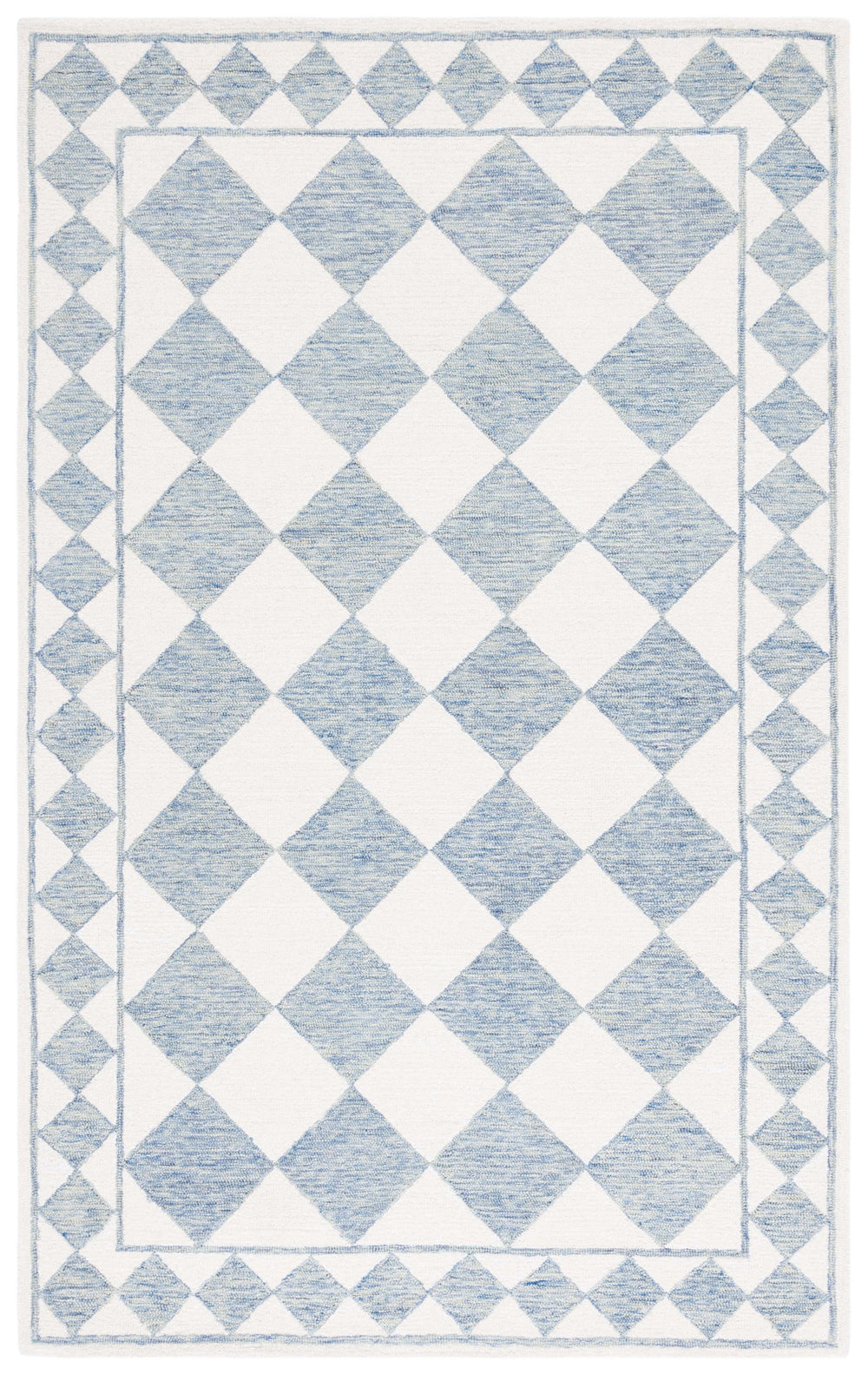 Safavieh Ebony Hand-tufted Area Rug – Luxurious Geometric Design In Soft Blue And Ivory For Modern Spaces Blue ,Ivory Wool,Polyester Ebn122m-9