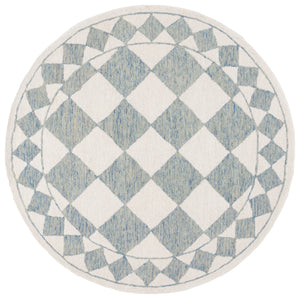 Safavieh Ebony Hand-tufted Area Rug – Luxurious Geometric Design In Soft Blue And Ivory For Modern Spaces Blue ,Ivory Wool,Polyester Ebn122m-9