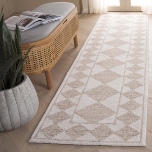 Safavieh Ebony Hand-tufted Area Rug – Luxurious Geometric Design In Soft Blue And Ivory For Modern Spaces Light Brown ,Ivory Wool,Polyester Ebn122t-9