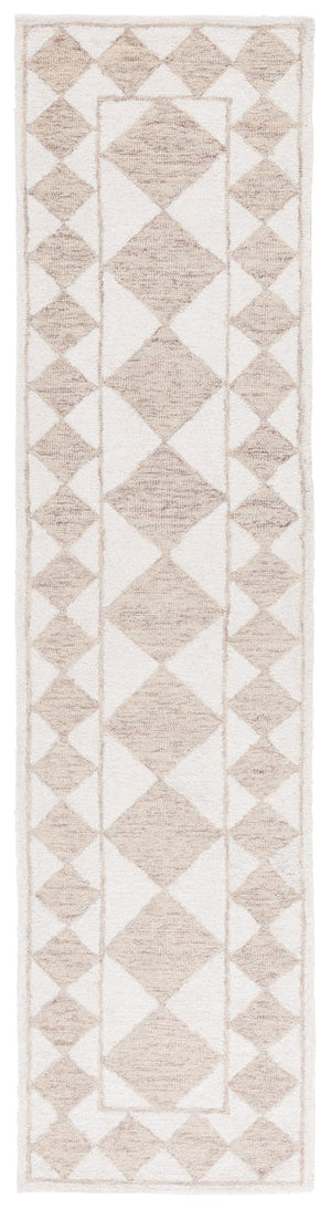 Safavieh Ebony Hand-tufted Area Rug – Luxurious Geometric Design In Soft Blue And Ivory For Modern Spaces Light Brown ,Ivory Wool,Polyester Ebn122t-9