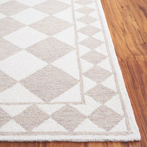 Safavieh Ebony Hand-tufted Area Rug – Luxurious Geometric Design In Soft Blue And Ivory For Modern Spaces Light Brown ,Ivory Wool,Polyester Ebn122t-9