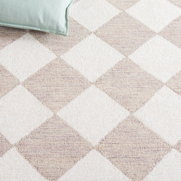 Safavieh Ebony Hand-tufted Area Rug – Luxurious Geometric Design In Soft Blue And Ivory For Modern Spaces Light Brown ,Ivory Wool,Polyester Ebn122t-9