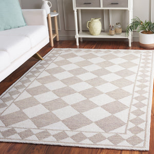 Safavieh Ebony Hand-tufted Area Rug – Luxurious Geometric Design In Soft Blue And Ivory For Modern Spaces Light Brown ,Ivory Wool,Polyester Ebn122t-9
