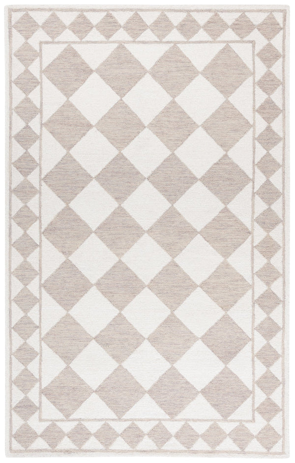 Safavieh Ebony Hand-tufted Area Rug – Luxurious Geometric Design In Soft Blue And Ivory For Modern Spaces Light Brown ,Ivory Wool,Polyester Ebn122t-9