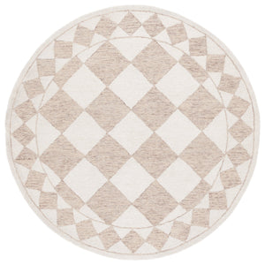 Safavieh Ebony Hand-tufted Area Rug – Luxurious Geometric Design In Soft Blue And Ivory For Modern Spaces Light Brown ,Ivory Wool,Polyester Ebn122t-9